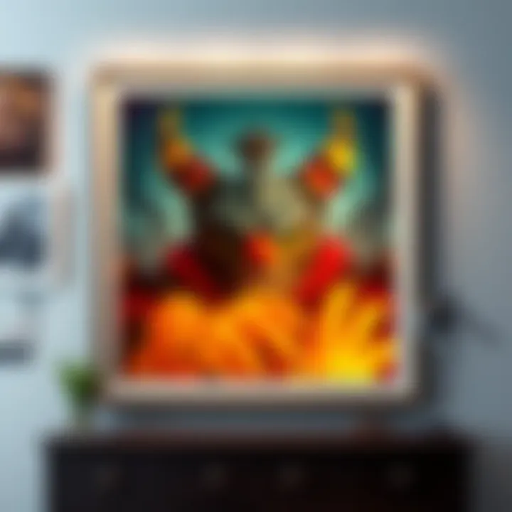 Framed poster of Junkrat A framed 18x24 poster featuring the character Junkrat, partially obstructed, displayed on a wall