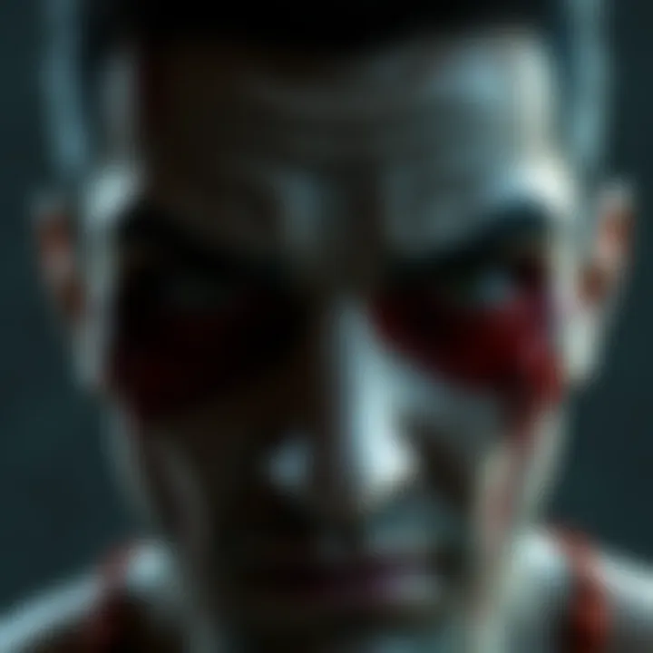 Detailed render of Franco Barbi character from Outlast Trials, showcasing textures, particularly around the eyes.