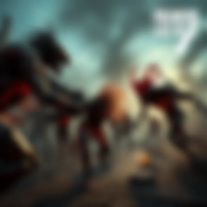 A dramatic scene showing Freakers from Days Gone facing off against Cordyceps-infected enemies from The Last Of Us in a post-apocalyptic setting.