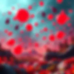 A graphic showing colorful Bloodpoints floating around a digital landscape, signifying a reward event during server issues.