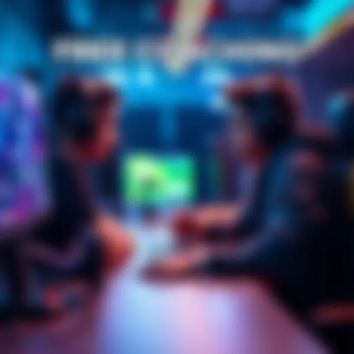 An experienced gamer coaching players in a gaming setup, emphasizing skill development for all levels.