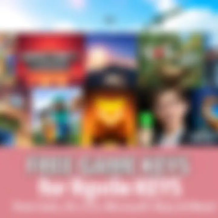 Free Game Keys for Popular Titles Image showing various game titles including Minecraft Legends and Wild Hearts with a text overlay about free game keys offer