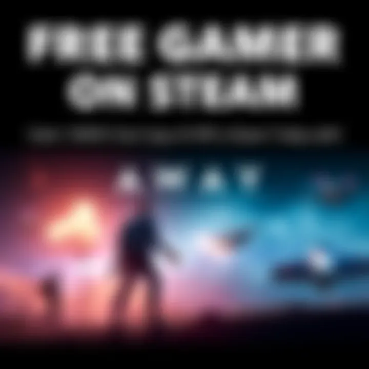 Promotional image showing the game Away being offered for free on Steam