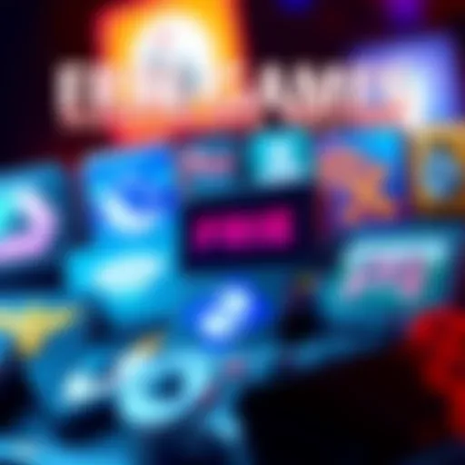 A variety of game icons showcasing free games