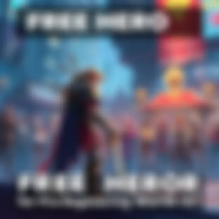 A digital artwork depicting a fantasy hero character with a sword, standing in front of a crowd of players eagerly discussing a new game promotion, symbolizing excitement and skepticism about pre-regi...