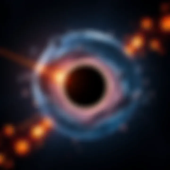 A visual representation of a black hole surrounded by cosmic elements, showing its unique characteristics and effects on nearby stars and gas.