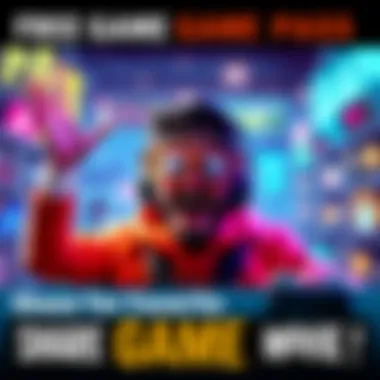 Free Game Pass Promotion A person excitedly sharing their favorite video game movie online, with gaming icons around them.