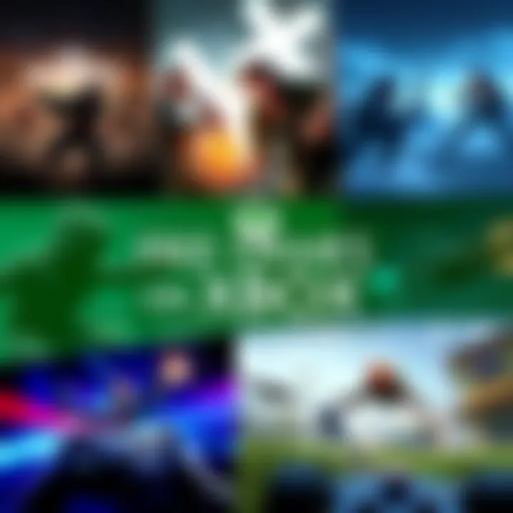 A collage of popular free games available on Xbox showcasing gameplay scenes.