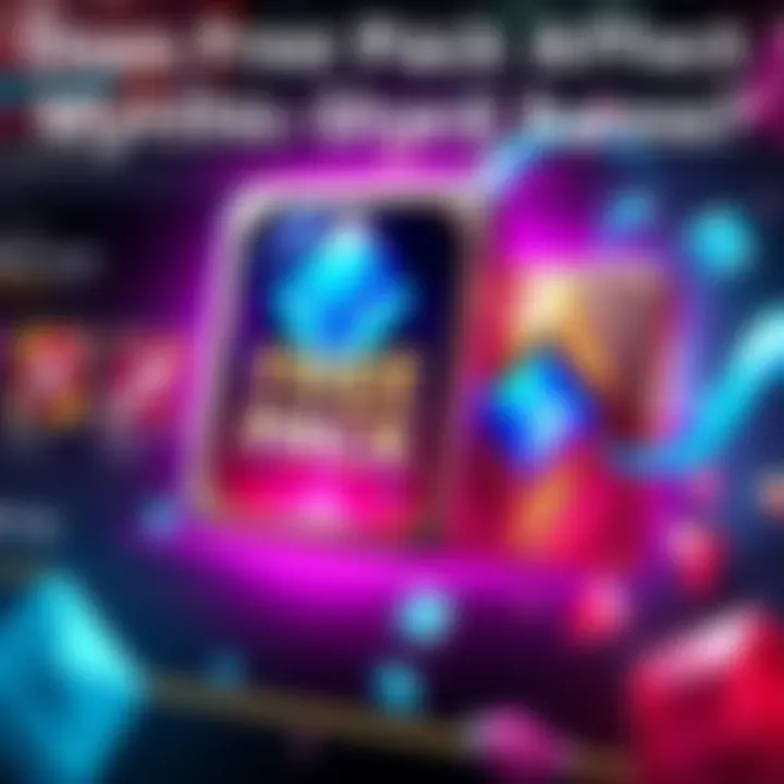 A visual representation of a free pack icon beside mythic shards in a game interface