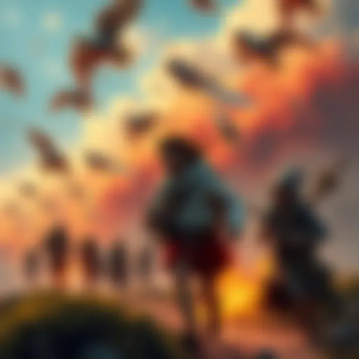 A group of people celebrating and exploring the Dire Marsh during a free run event, finding various treasures along the way.