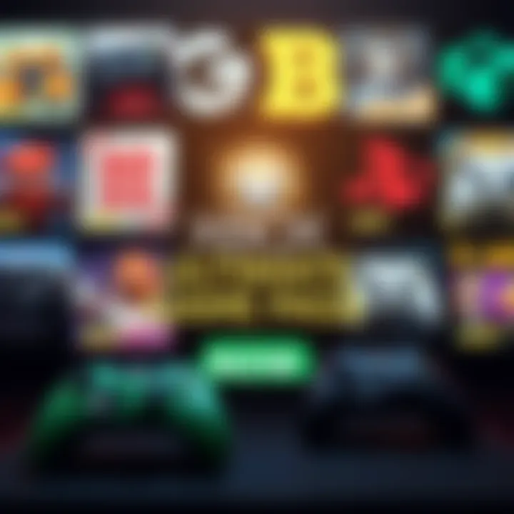 A graphic showing a free Xbox Ultimate Game Pass code with gaming icons in the background