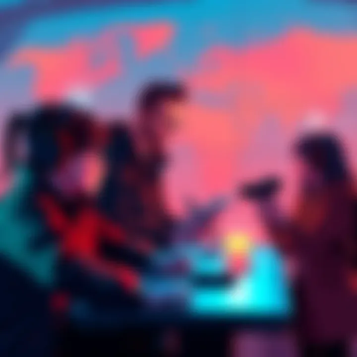 New players sharing strategies in the Freelancer game with maps in the background