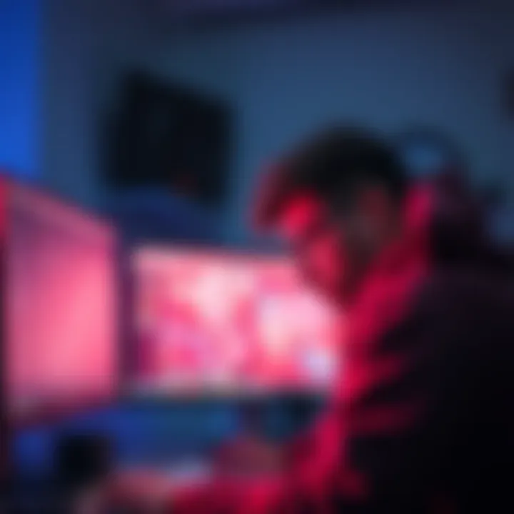 A French YouTuber in front of a computer screen displaying stolen maps, looking worried as angry comments flood in from viewers.