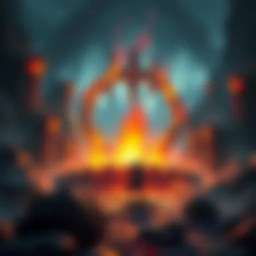 A character standing at a glowing flame in Elden Ring, surrounded by rocky terrain and mysterious structures, representing the challenges of finding the Frenzied Flame ending.