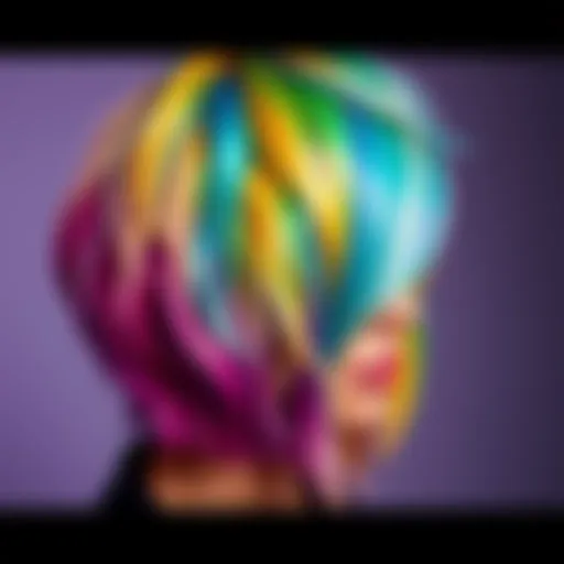A person with a stylish haircut showcasing different hair colors and textures