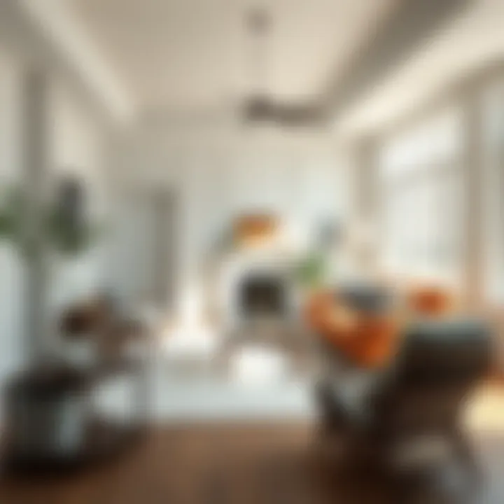 Freshly Painted Living Room A cozy living room with new paint and updated furniture, showcasing a warm and inviting atmosphere.