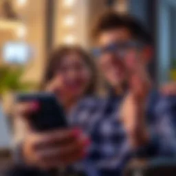 A friend smiling and apologizing on a smartphone screen after a voice message fails to record properly, conveying a light-hearted moment.