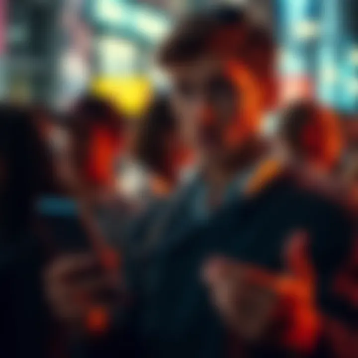 Person looking surprised while checking friend requests on a phone after receiving an insult in public