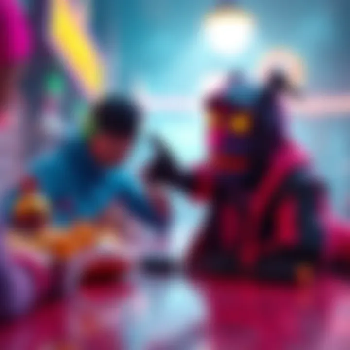 A player using a friendly emote to scam others during nacho trading in Hell Burger