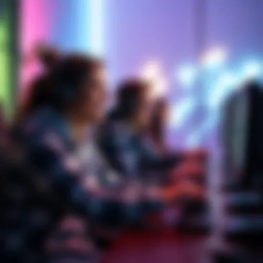 A couple smiling while gaming together on their PCs, looking for additional players to join their sessions.