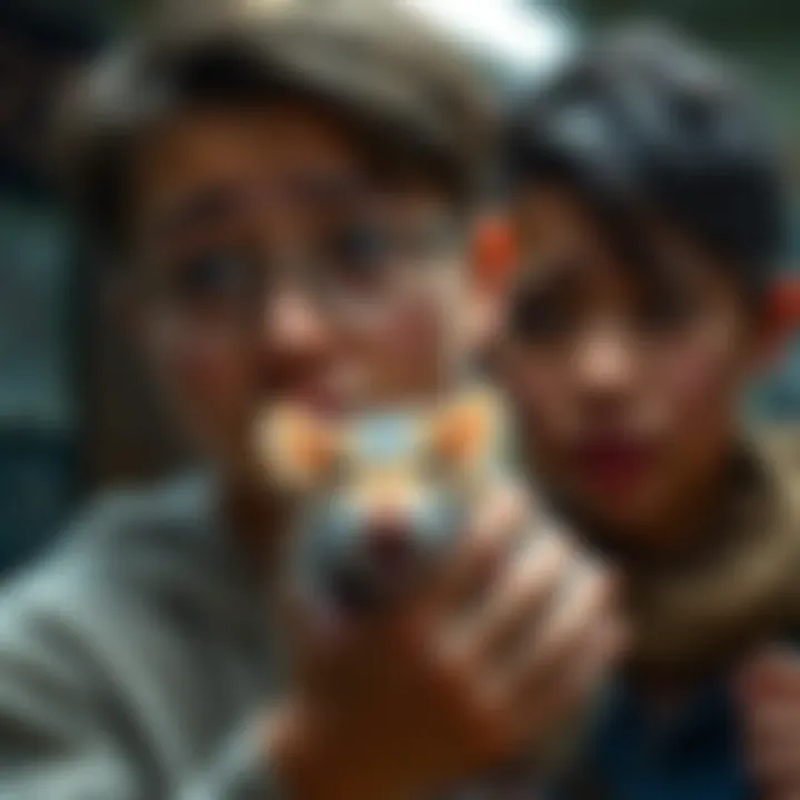 A person looking surprised while holding a rat that appears friendly, with a worried expression on their friend's face in the background.