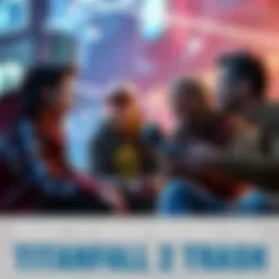 A group of friends having a discussion about Titanfall 2, expressing different opinions about the game.