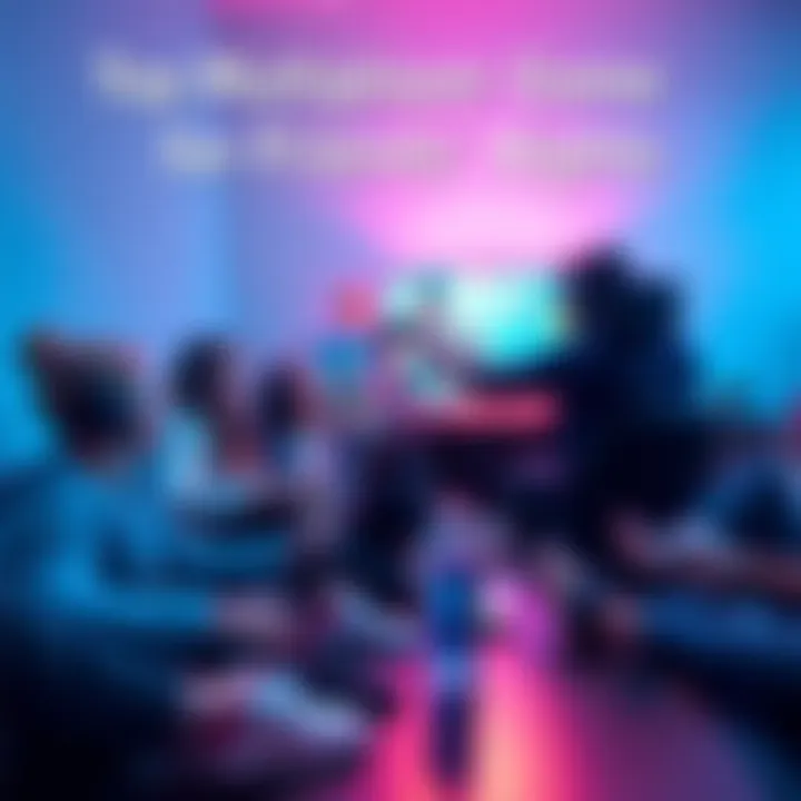 Friends enjoying a multiplayer game night A group of friends gathered around a TV, excitedly playing a co-op multiplayer game together, with snacks and drinks on the table