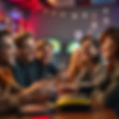 A group of friends smiling and laughing together at a gathering, sharing stories and enjoying their time in person after years of online gaming.