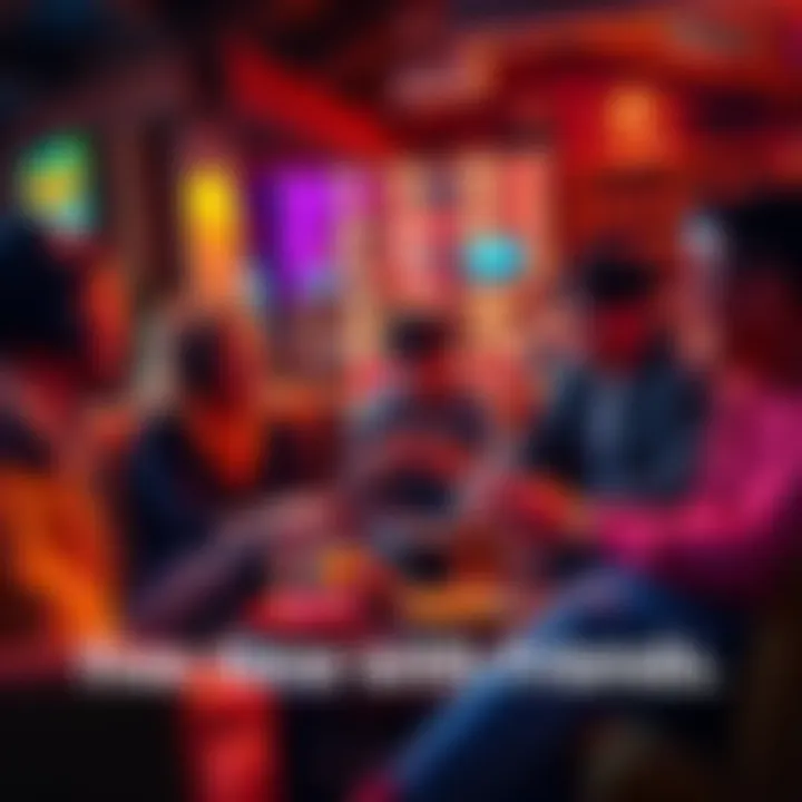 Group of friends enjoying casual grind games in a cozy setting with snacks and drinks
