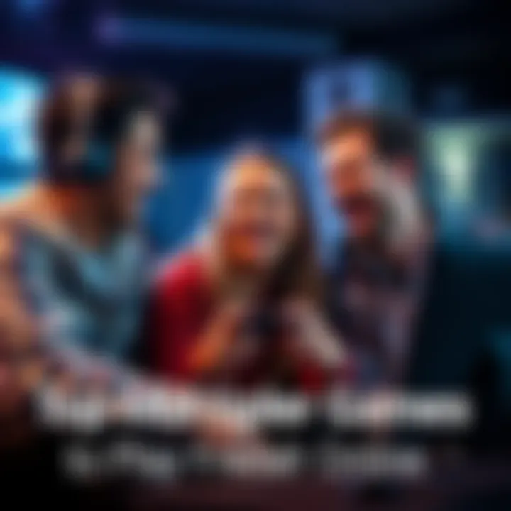 Three friends enjoying an online multiplayer game together, sharing laughter and excitement.