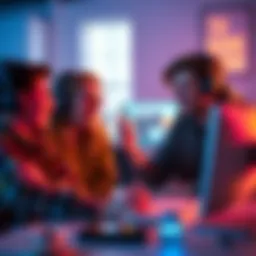 A group of friends laughing and playing spy games on a computer via Discord video chat.