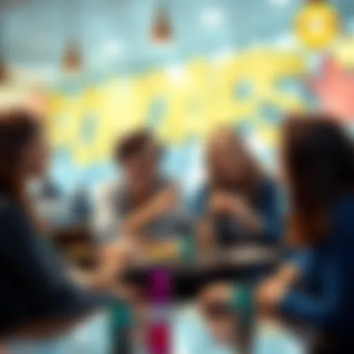 A group of friends sitting at a cafe, some looking picky about food choices, while others are engaged in conversation.