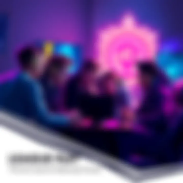 A group of friends gathered around a gaming console, discussing strategies for ranked play.