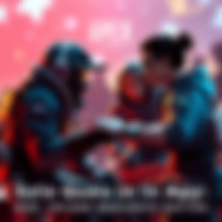 Apex Legends players collaborating in a solo queue match, highlighting the importance of teamwork and friend requests, with characters actively communicating and strategizing during gameplay.