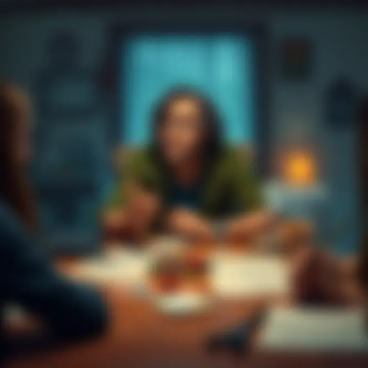 A player sitting at a gaming table looking thoughtful while holding dice, surrounded by D&D character sheets and snacks, considering leaving their D&D group due to friendship issues.