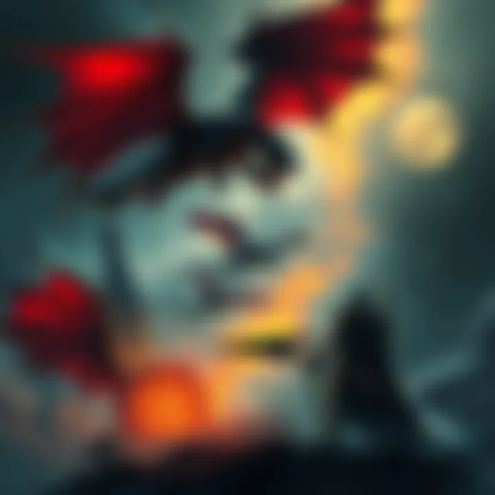 Concept art showcasing a new fantasy world with dragons and knights, hinting at a new game by FromSoftware