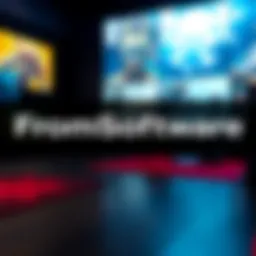 FromSoftware Game Development Focus A graphic showing FromSoftware's logo with game images in the background, symbolizing their new priorities in game development and player engagement.