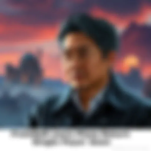 Hidetaka Miyazaki discussing single-player game plans with an image of fantasy landscapes