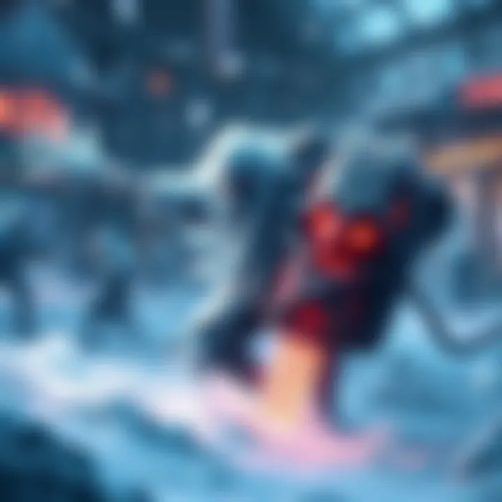 A Frost character surrounded by ice, successfully freezing an Eximus unit in a game setting.