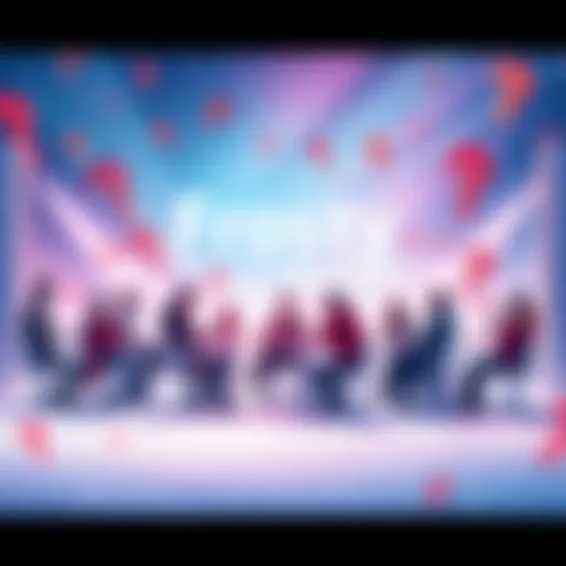 People participating in a lively QnA session about the new season, with snowy backgrounds and question marks around