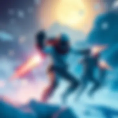 A Rocketeer character frozen and invisible during a game encounter, as another player fights unseen enemies.