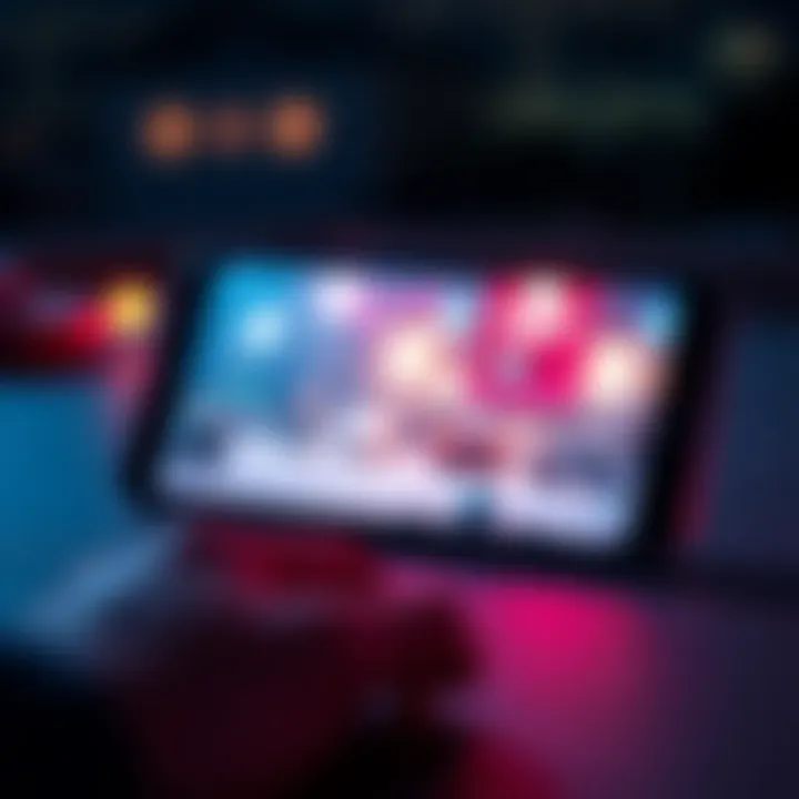 A close-up of an Android device displaying a frozen screen during gaming