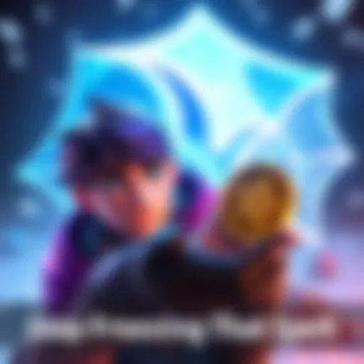 A character looking frustrated while holding a coin near a frozen spell, symbolizing the mistake in gameplay strategy.