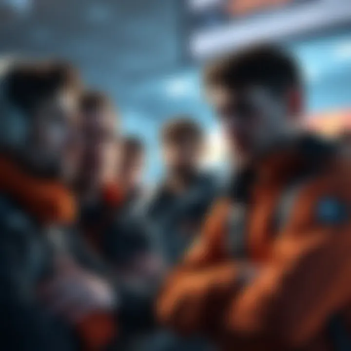 A group of players looking upset while discussing changes in Division gameplay, expressing their dissatisfaction with the endgame update