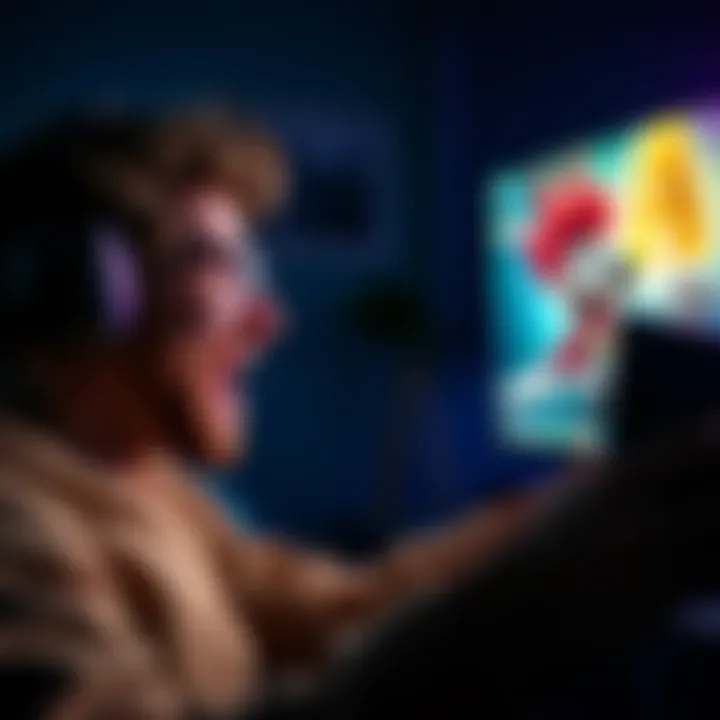 A gamer showing frustration while playing a game featuring Axel, who is depicted as a loud and annoying character on the screen.