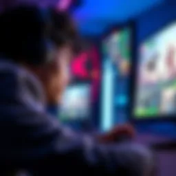 A player visibly frustrated at their gaming setup, staring at the screen with challenging game graphics, showing a difficult joint they keep failing at.