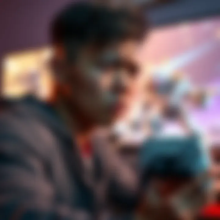 Frustrated gamer facing console issues A console gamer looking upset while playing Overwatch, showing a PS5 controller with a glitchy screen in the background