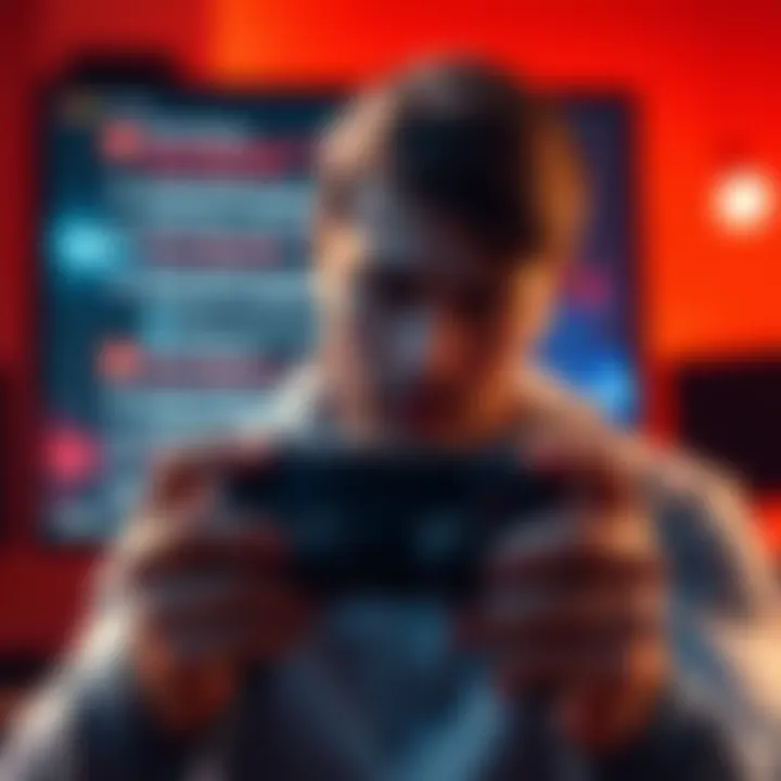 A gamer looking frustrated while holding a game controller, facing a screen with error messages after a game update.