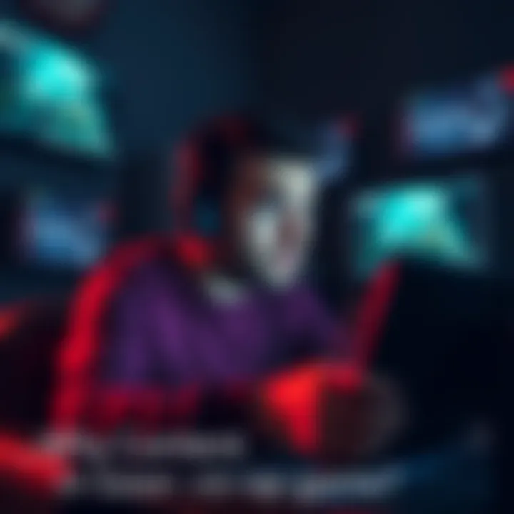 A gamer looking frustrated while playing a co-op game solo, with screens showing cooperative gameplay elements. The player sits in a dimly lit room, focused on the screen, showing signs of stress.