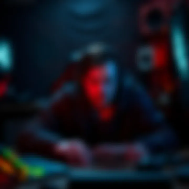 A gamer shows frustration while playing Lies of P, a Soulslike game, sitting in a dimly lit room with a focused expression on their face, surrounded by gaming gear.